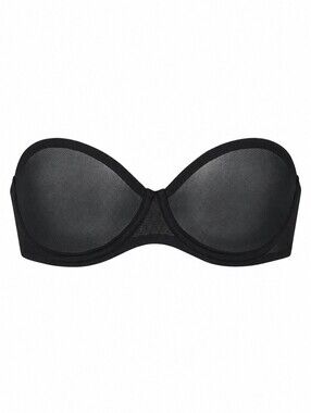 SKIMS Ultra Fine Mesh Underwire Strapless Bra Onyx Black 42H NWT